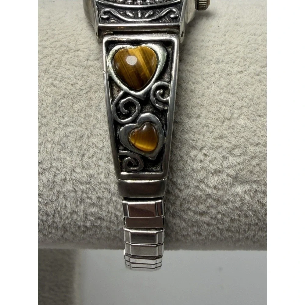 White Stag WS60600W New Battery Ladies MOP Watch Tiger's Eye 20MM 6.75